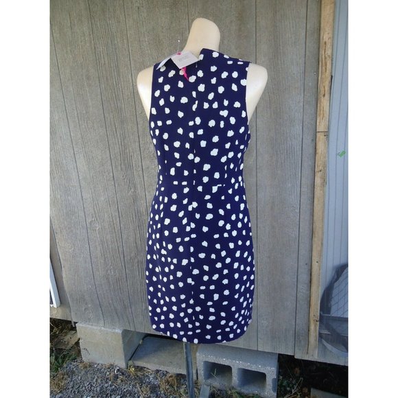 NWT Julie Brown NYC Navy Dottie Lori Dress 8 $190 Washable Polka Dots - Picture 4 of 5